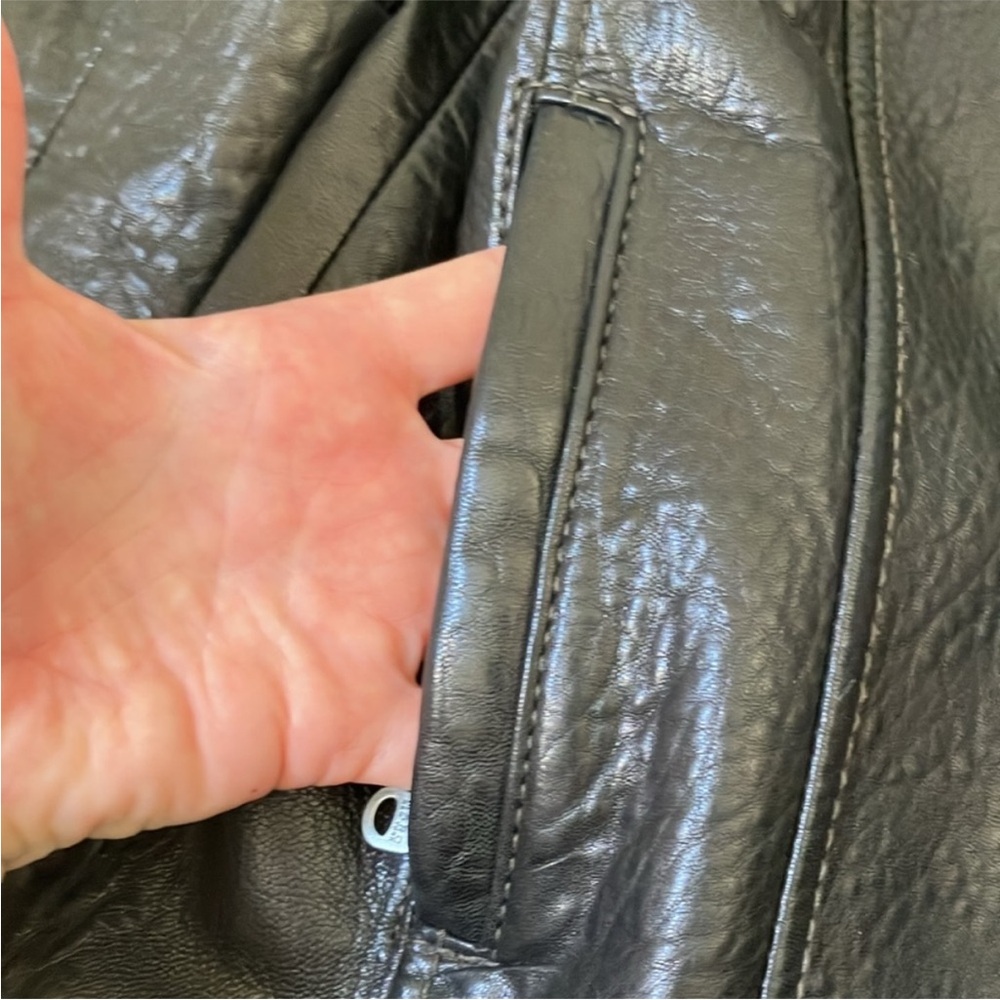 Marc New York Black Leather Zip-Front Jacket Moto - Picture 8 of 12